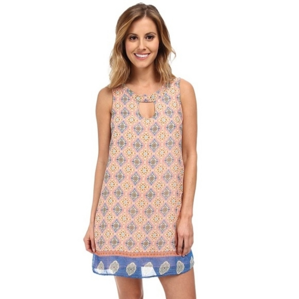 Lucy Love Dress Tunic Eva Printed Coral Pink Blue Boho Spring Summer